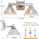 2-Light Bathroom Vanity Light 17.5" Brushed Nickel Bathroom Light Fixture E26 Base, Modern Mirror Light for Vanity Lighting fixtures