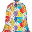 Extra Large Jumbo Happy Birthday Present Bag - 36''x48'' XL Oversized Party Gift Wrapping Bags with Colorful Balloon Confetti Design