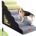 LOOBANI Dog Stairs for High Bed, 30 Inch Height 6 Steps Soft Foam Spliced Dog Steps for Bed, Non-Slip Sturdy Pet Stairs, Ramp for Small, Older Pets - Grey 6 Tiers