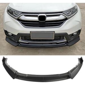 Matte Black Front Bumper Lip Compatible with Honda CRV CR-V 2017 2018 2019 2020, Air Dam Chin Body Kit Accessories, Front Bumper ABS Front Lip Spoiler Splitter