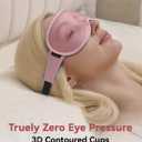 Weighted Blackout Sleep Mask for Women, 3D Contoured Zero Eye Pressure, Lash-Friendly Deep Eye Cups, Adjustable Slide Buckle Strap, Night Shift Nurse Essentials for Day Sleep & College Dorm Naps(Pink)