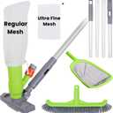 Sepetrel Deluxe Swimming Pool Cleaning Kit with Spa Jet Vacuum Cleaner,Brush, Semi-deep Skimmer Net & Adjustable 57.5-inch Pole,Ideal for Cleaning Above Ground,Inflatable Pools