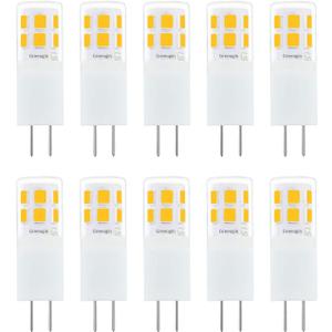 G4 LED Light Bulbs,12V AC/DC, 2.5 Watt Equiavlent to 20-25W, Warm White 3000K, T3 Bi-Pin Base Landscape Light Bulbs, Non-dimmable 10pcs