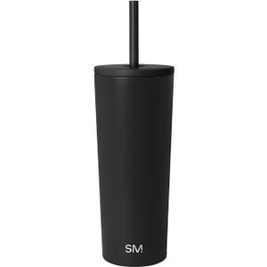 Simple Modern Classic Tumbler with Straw Lid | Insulated Iced Coffee Cup Reusable Stainless Steel Water Bottle Travel Mug | Gifts for Women Men Her Him | 24oz | Midnight Black