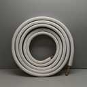 ICOOL 50 Ft. Mini Split Line Set, 1/4" & 3/8" O.D. Twin Copper Pipes, 3/8" Thickened PE Insulated Coil Copper Line with Nuts for Air Conditioner HVAC Refrigeration and Heating, without Fittings