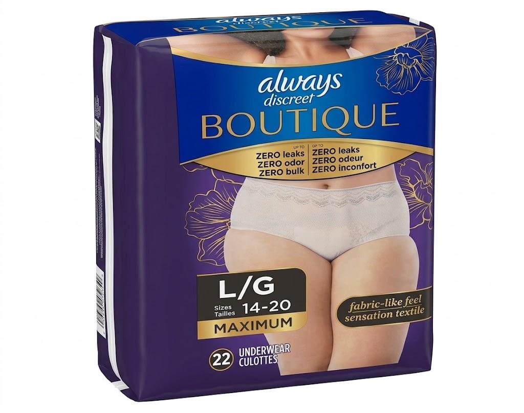 Always Discreet Boutique Maximum Protection Underwear Peach Large, 8 Drop, 22 ct