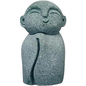 Mini Monk Buddha Statue Sandstone Statues Zen Monk Praying Statue Sculptures for Wealth Good Luck Feng Shui Decor Home Fish Tank Aquarium Garden (Style 9)