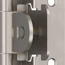 Amerock BPR8715G10 | Cabinet Hinge | 1/4 in (6 mm) Overlay Single Demountable | Partial Wrap | Satin Nickel | Kitchen Cabinet Door Hinge | 1 Pair/2 Pack | Functional Hardware