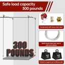 Heavy Duty Overhead Garage Storage Pulley Lift System, 300LBS Load Capacity, Ceiling Mounted Rack with Adjustable Height, for Bikes, Boxes and Bins, Home Garage Organization Not Include Racks