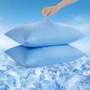 Avolare Cooling Pillow Cases Queen Size Set of 2,Arc-Chill 3.0 Cool Pillowcases for Hot Sleepers(Q-Max>0.5),Breathable&  Stretchy Fabric, Softer Than Silk, Zipper Pillow Cases, Blue