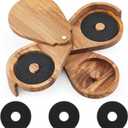 Mifoci Acacia 3 Tier Margarita Salt Rimmer Set Magnetic Rimming Station with Lid and Sponges Bar Glass Rimmer Home Bar Accessories for Cocktails Drinks House Party Bartender Supplies