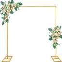 9.9FT Gold Metal Wedding Arches for Ceremony Square Balloon Arch Stand Rectangular Backdrop Stand for Anniversary Birthday Party Bridal Shower Home Indoor Outdoor Decoration, 9.9x9.9ft