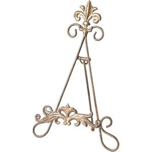 13.8" H Fleur-de-Lis Easel Stand,Metal Book Stand, Plate Holder Display Stand, Picture Frame Stand, Home Decor (Bronze)
