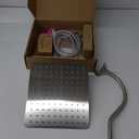 Hibbent All Metal Shower Head, 10'' High Pressure Rainfall Shower Head, Showerhead Combo, Handheld Shower Wand, 12'' Adjustable Curved Extension Arm, 71'' Hose, Shower Head Holder, Brushed Nickel