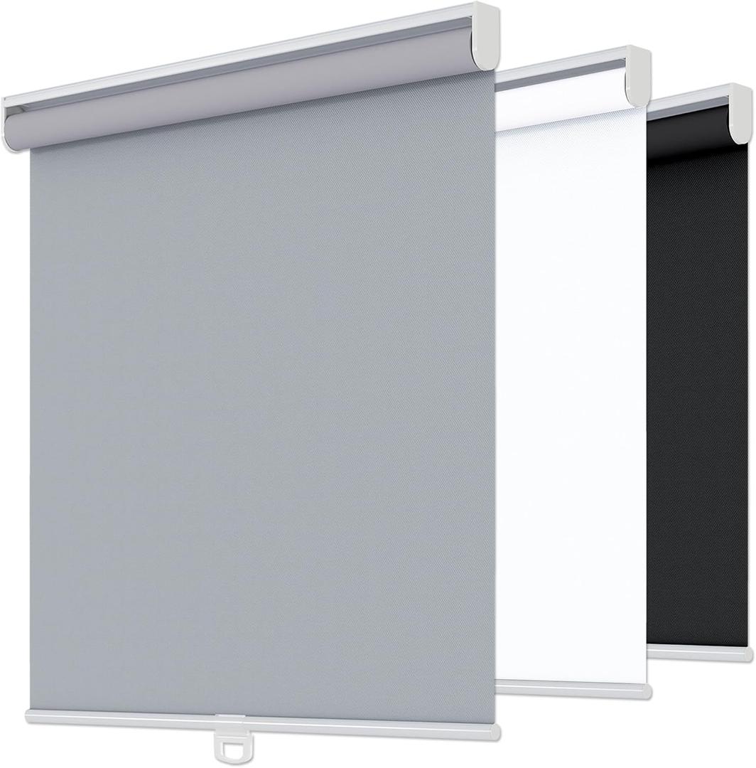 Cordless Roller Shades VELAFORM (36" W x72 H, Grey), Spring Retract