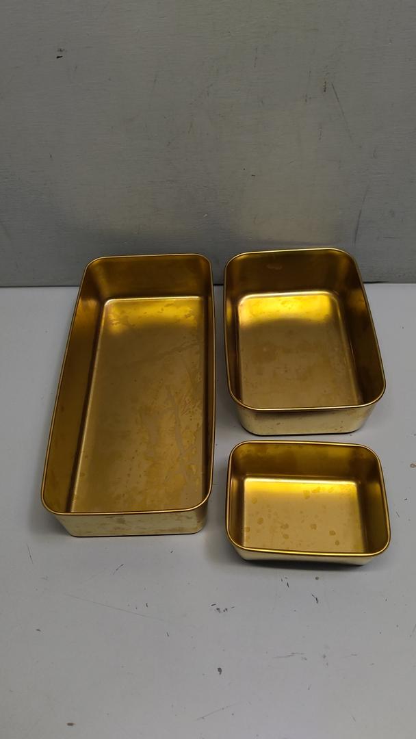 ArtHue Drawer Organizer Storage Box , 3pcs Stainless Steel Kitchen Gold Utensils Tray Holder Desk Drawer Dividers , Gadgets and Office Accessories