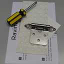 Ravinte 50 Pack 25 Pairs 1/2 Inch Overlay Cabinet Door Hinges Kitchen Satin Nickel Semi-Concealed Face Mount Self-Closing Cabinet Hinges with Bumpers & Screwdriver