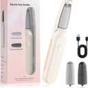Electric Callus Remover for Feet, Rechargeable Foot File for Dead Skin, Waterproof Pedicure Tool for Cracked Heels, Comes with 2 Interchangeable Roller Heads (Coarse & Fine)