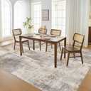 DMOYEST Area Rug Living Room Rugs - 8x10 Washable Large Soft Indoor Neutral Modern Abstract Low Pile Rug Carpet for Bedroom Dining Room Farmhouse Home Office - Brown Grey