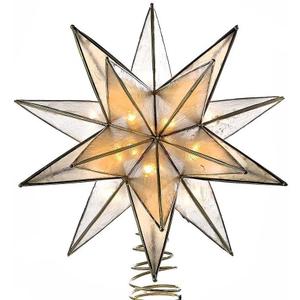 Kurt Adler UL3135 Gold Sputnik Capiz Treetop, 8.25in