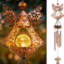 Supdeco Solar Hummingbird Wind Chimes for outside: Melodious Mother's Day Birthday Gifts for Mom Women Grandma Her - Weatherproof Metal Outdoor Decor Easy Hanging for Garden Patio Tree Window Memorial