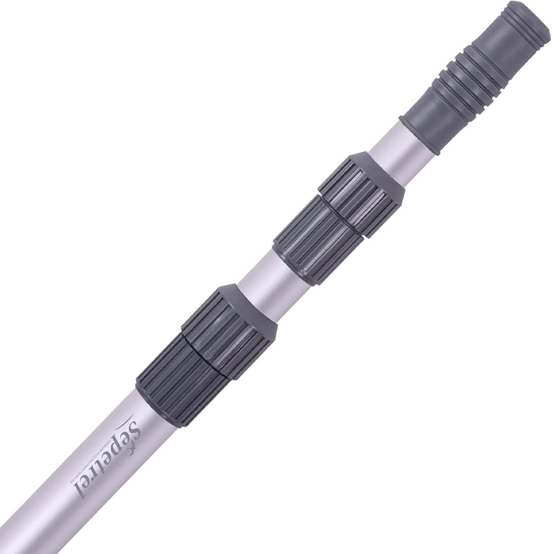 Sepetrel Pool Pole - Professional 12 Foot Telescoping Swimming Pool Cleaning Poles,Adjustable Telescopic Pole,for Skimmer Net,Brush,Vacuum Head (12 Feet)