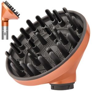 Upgraded Large Diffuser Attachment for Dyson Airwrap Styler HS01/HS05/HS08 - Converts to Hair Dryer, Fast Drying Wave & Curly & Thick, Heat Resistant Nylon Fiber Nozzle Attachments (Gold)
