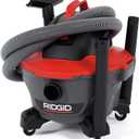 RIDGID 62698 RT0600 NXT 6-Gal. Wet Dry Shop Vacuum with Casters, 4.25 Peak HP Motor, and Pro Locking Hose, Dark Gray and Red