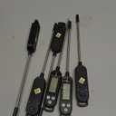 Copkim 6 Pcs Instant Read Meat Thermometer with Long Probe 9.65 Inch Kitchen Cooking Food Candy Waterproof Digital Thermometer for BBQ Water Milk Yogurt Liquid Cooking(Black)