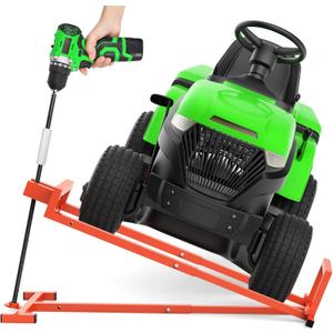 1400LB Lawn Tractor Lift Jack & Riding Mower Lift with Rotating Sleeve & Manual and Power Tool Handle, 3-Min Quick Setup, Anti-Slip Base, Heavy-Duty Universal Design for Lawn Mowers (Alloy Steel)