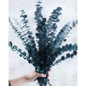10 PCS Preserved Eucalyptus Stems, 12 Inches Natural Artificial Flower Bouquet for Home Decor/Floral Arrangements/Weddings/Spa Showers, Artificial Eucalyptus, Blue