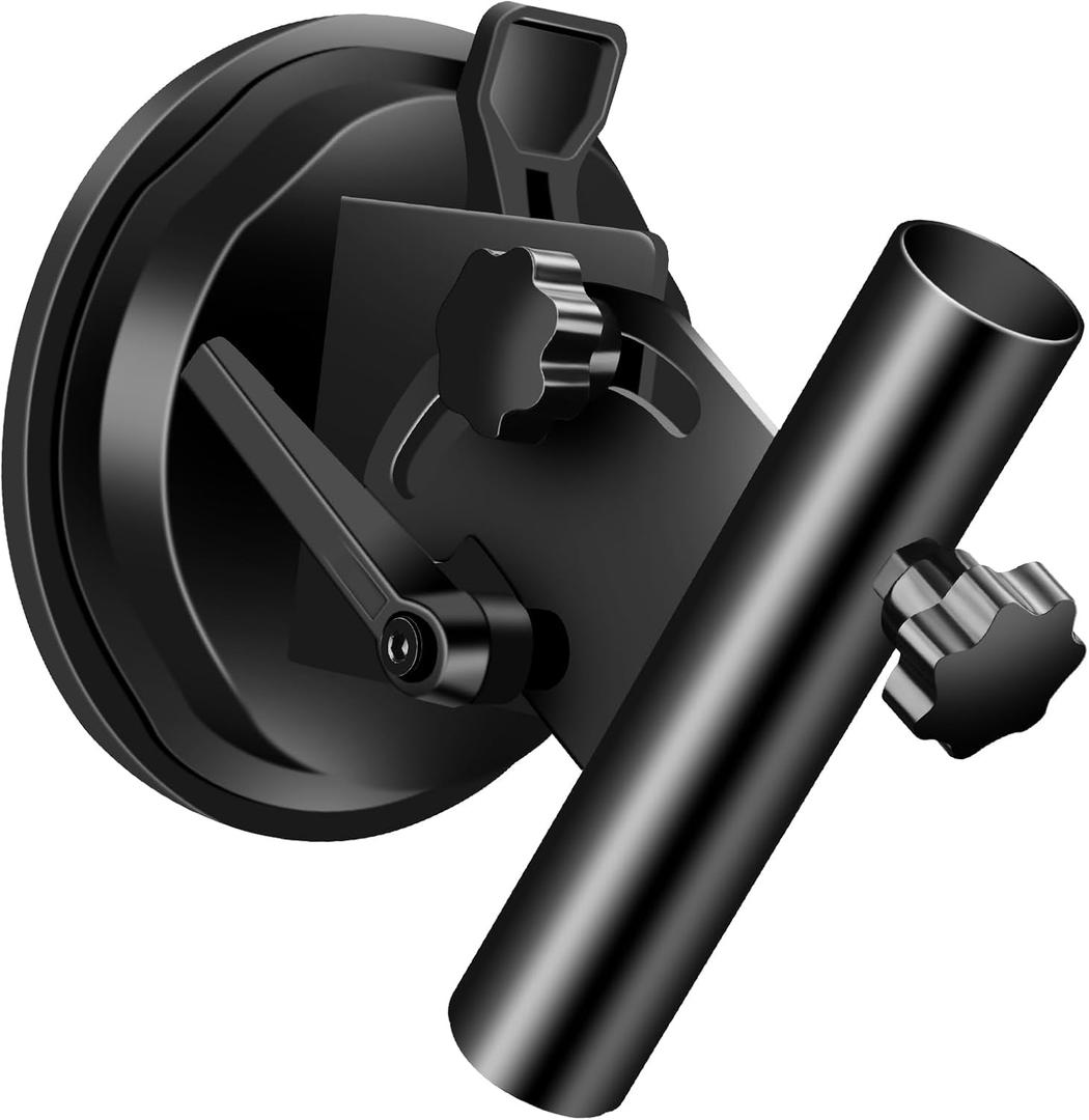 ESUDNT RV Suction Cup Flag Holder, RV Flag Pole Mount with Angle Adjustable, Heavy-Duty Suction Cup for RV, Camper, Trailer (1 Pack)