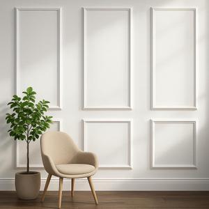 Peel and Stick Wall Molding Kit  Pre-Cut Wainscoting Panels, Set of 3 (3 Top & 3 Bottom), Ready to Assemble & Easy to Install for Interior Wall Dcor, Living Room Bedroom Accent Walls (54 x 24 in)