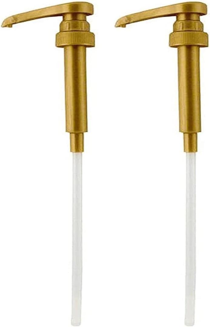 Syrup Pump Compatible with Torani, DaVinci and Skinny (Set of 2) - fits bottles (25.4 oz-750ml) (Gold)