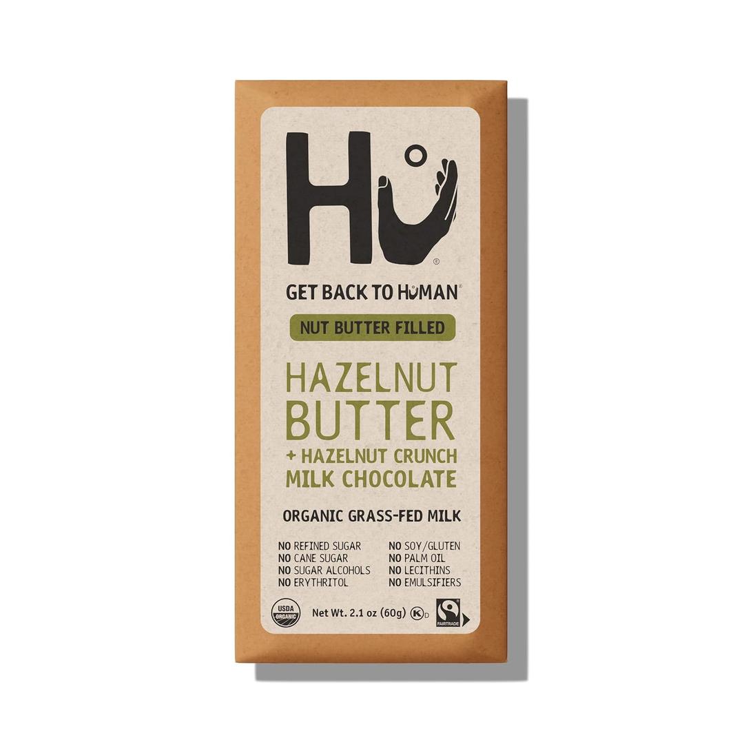 Hu Kitchen Organic Hazelnut Butter Crunch Milk Chocolate Bar, 2.1 Ounce