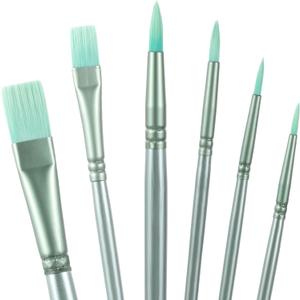 3 x 6pcs Paint Brushes for Acrylic Painting, Nylon Watercolor Brushes Kit, Acrylic Paint Brush Sets for Acrylics Watercolor Gouache Oil Painting- Green