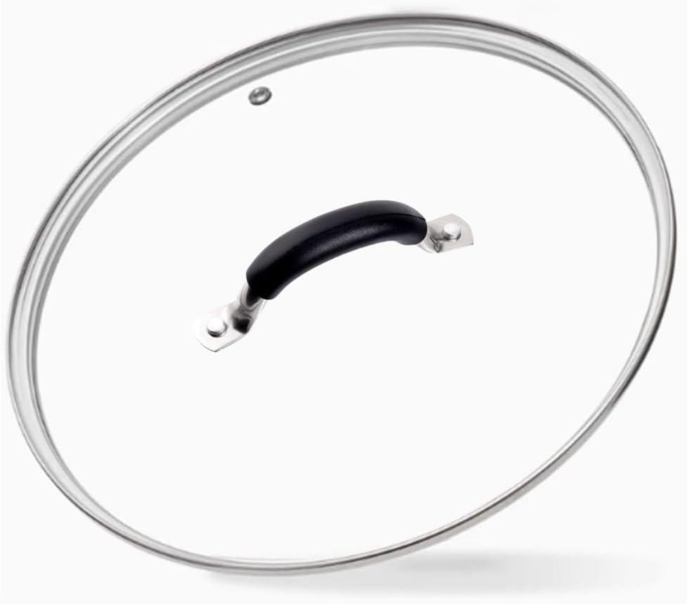 8 Inch Tempered Glass Lid for Lodge 8" Cast Iron Skillets & 2QT Dutch Ovens -Stainless Steel Handle and Rim (8 INCH LID)