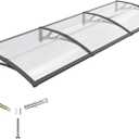 Door Awning 32"x120" Window Awning for Doors Canopy Exterior, Polycarbonate Cover for House Porch Patio Deck, UV Rain Snow Sunlight Protection, Hollow Sheet