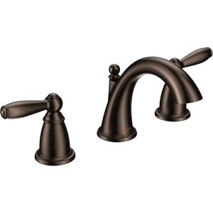 Moen Brantford Oil-Rubbed Bronze Two-Handle Widespread Bathroom Faucet Trim Kit Bathroom Faucets for Sink 3-hole Deck Mounted Setup, (Valve Required), T6620ORB