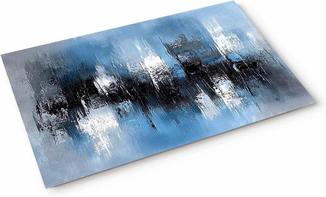 Doormat Blue Black Painting Non-Slip Door Mat Outside Abstract Art Entrance Bath Rugs Bathtub Mat Entryway Rug Indoor Outdoor 16x24inch