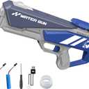 Electric Water Gun for Adults Kid, Powerful Automatic Squirt Gun, High Powered Shooting 100+ Times, Long Range Auto Water Blaster, Pool Outdoor Water Toy(Blue)