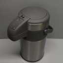 OJOJ 3L/101OZ Thermal Coffee Carafe with Pump, Thermal Beverage Dispenser, Coffee Airpot Stainless Steel Coffee Carafe for Hot Drinks Silver 