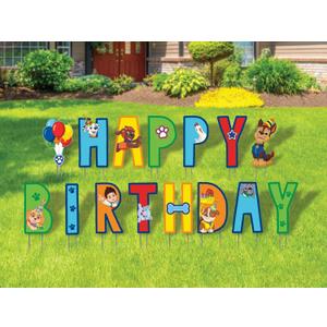 Paw Patrol Birthday Yard Signs with Metal Stakes, 16" Letters