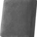 Sectional Couch Cushion Covers Velvet Armchair Cushion Cover Stretch Sofa Slipcover Washable Furniture Protector for Sectional Sofa (1 Cushion Armchair, Grey) (27" x 27" (Pack of 1))