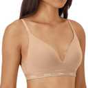 Hanes Women's Originals Full Coverage Contour Wireless Stretch Cotton T-Shirt Bra (Beige)