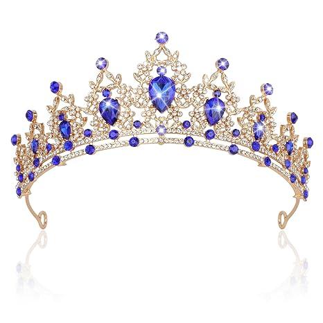 Vintage Crystal Crown and Tiara for Women Bridal Wedding Rhinestone Tiara Princess Queen Crown Gothic Black Tiara Headpieces for Cosplay Costume Birthday Party