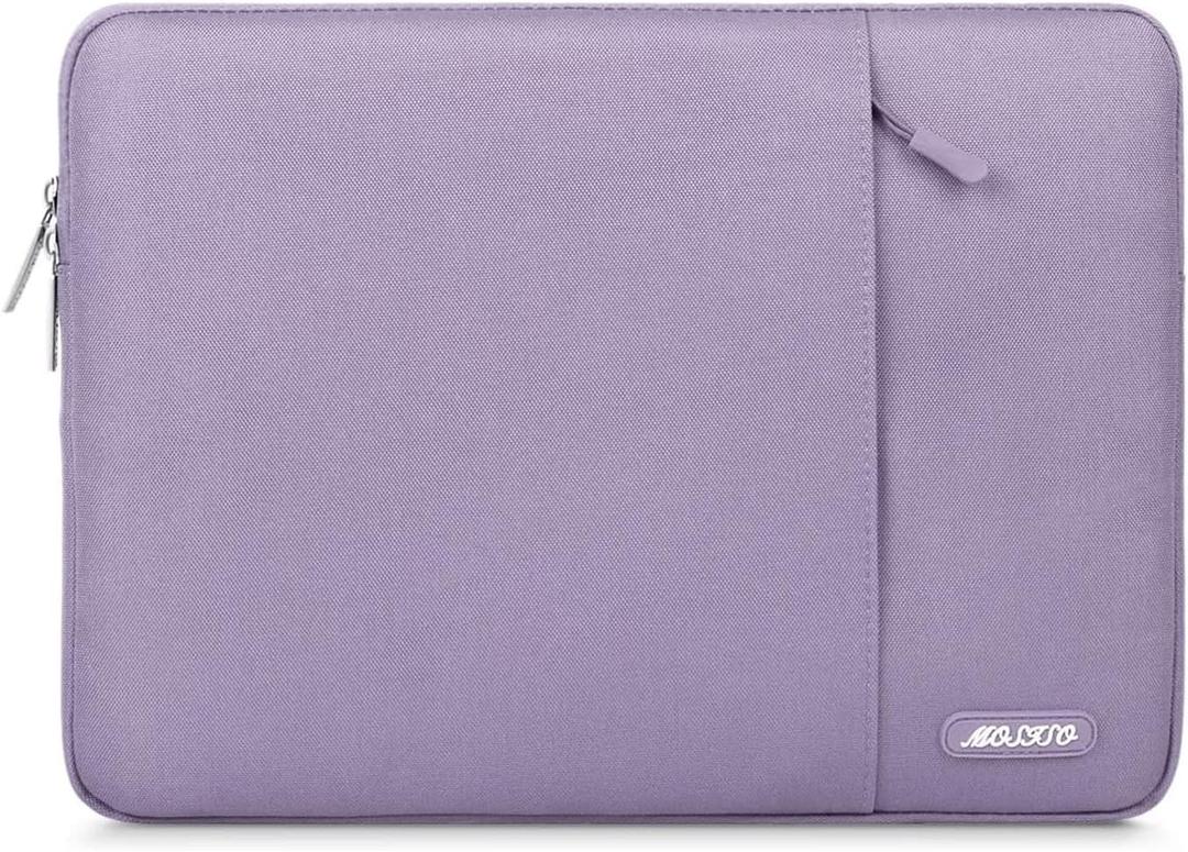MOSISO Laptop Case 13.3 inch, 13-13.3 inch Laptop Sleeve Compatible with MacBook Air/Pro 13/Pro 14 M5 M4 M3 M2 M1, HP Dell ASUS Lenovo,Polyester Vertical Computer Sleeve Bag with Pocket, Purple