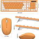 Wireless Keyboard and Mouse Combo, Reccazr 2.4G Full-Sized Keyboard and Mouse Cordless, 3 DPI Adjustable Mouse, Dual-System Keyboard for Computer/Laptop/Windows/Mac (Orange-A)