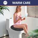 Microfiber Elongated Toilet Seat Cover 19.5"x 15" Machine Washable Solid Toilet Lid Cover Adjustable Rubber Backing Fits Only 18-19.5" L x 14-16" W Elongated Toilet Seat