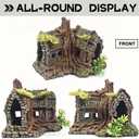 Aquarium Decorations Large Fish Tank Ornament Reptile House Shelter Decor Aquarium Hides with Betta Cave Temple Ruins Tree House Aquarium Landscape Decoration